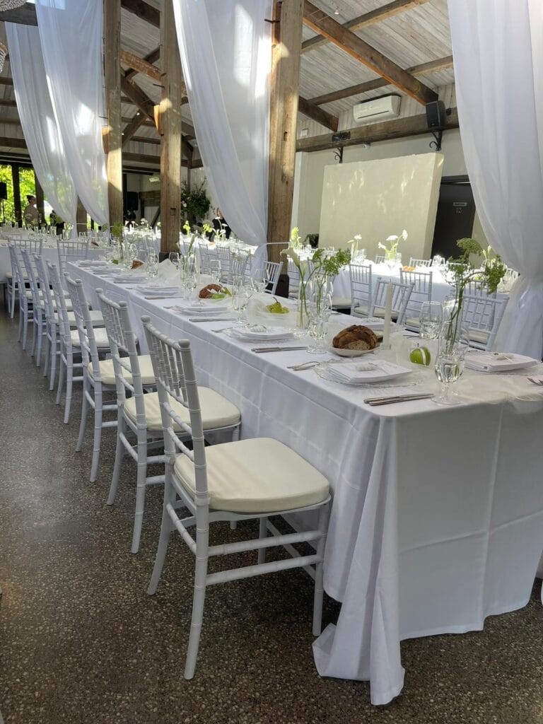 White Chairs Hire Wedding